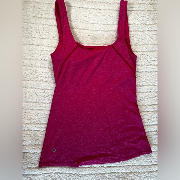 Lululemon Align Tank Top, Pink Heathered Amala |Shelf Bra |Yoga/Workout | Size 4 - Picture 3 of 5